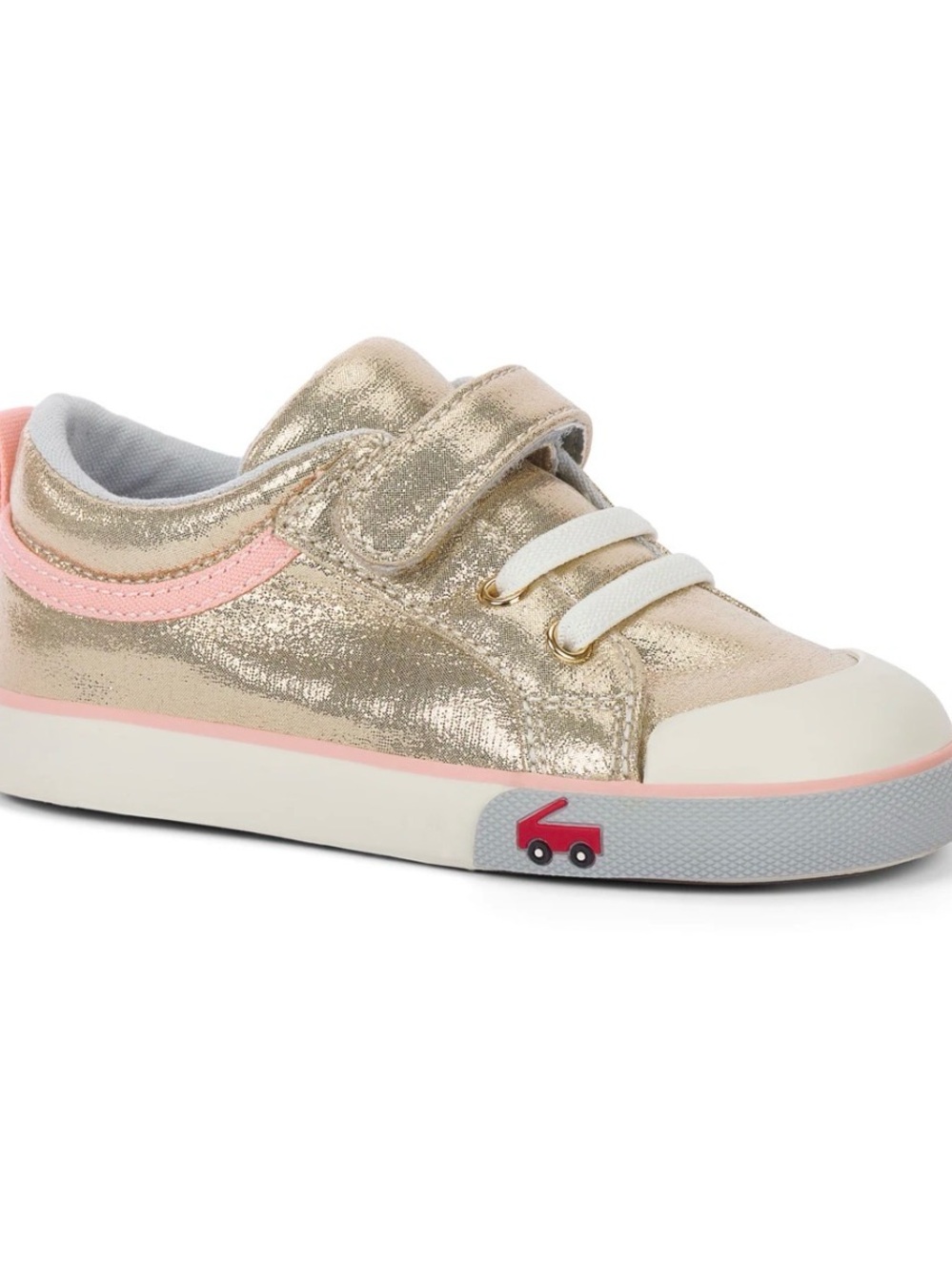 See Kai Run Kids Glitter Velcro Sneakers in Gold & Pink